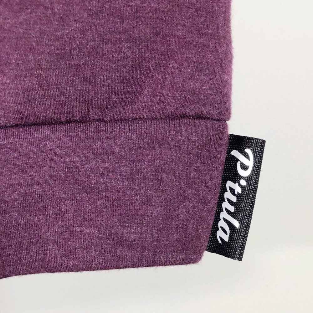 P'TULA Girlfriend Cropped Hoodie Full-Zip in Midnight Plum S - Picture 7 of 12